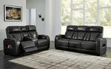 Boyington Black Power Reclining Sofa, Loveseat, and Recliner set