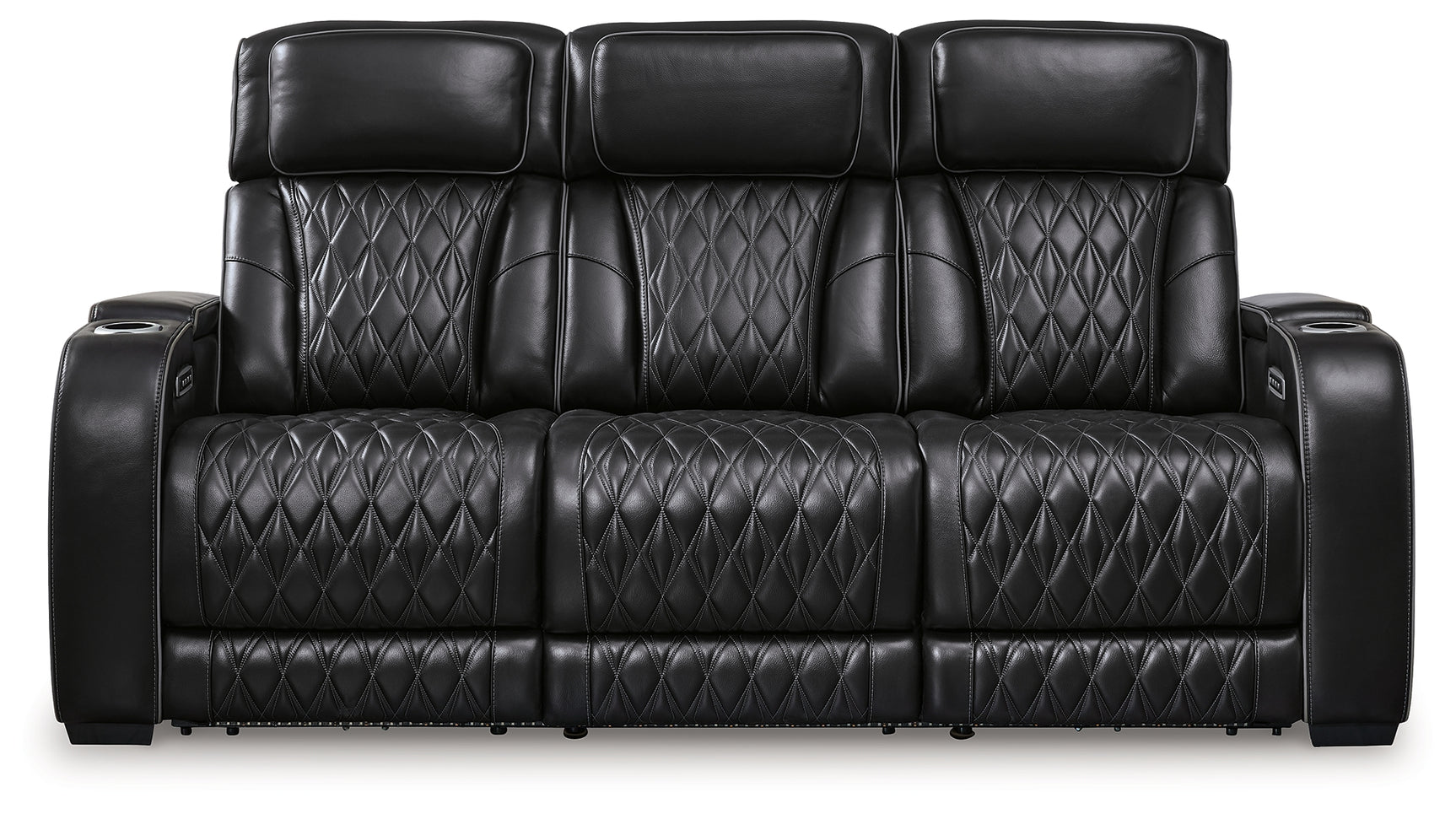 Boyington Black Recliner angled side view