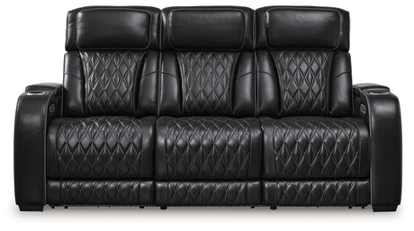 Boyington Black Recliner angled side view