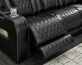 Boyington Black sofa and loveseat reclining set front view