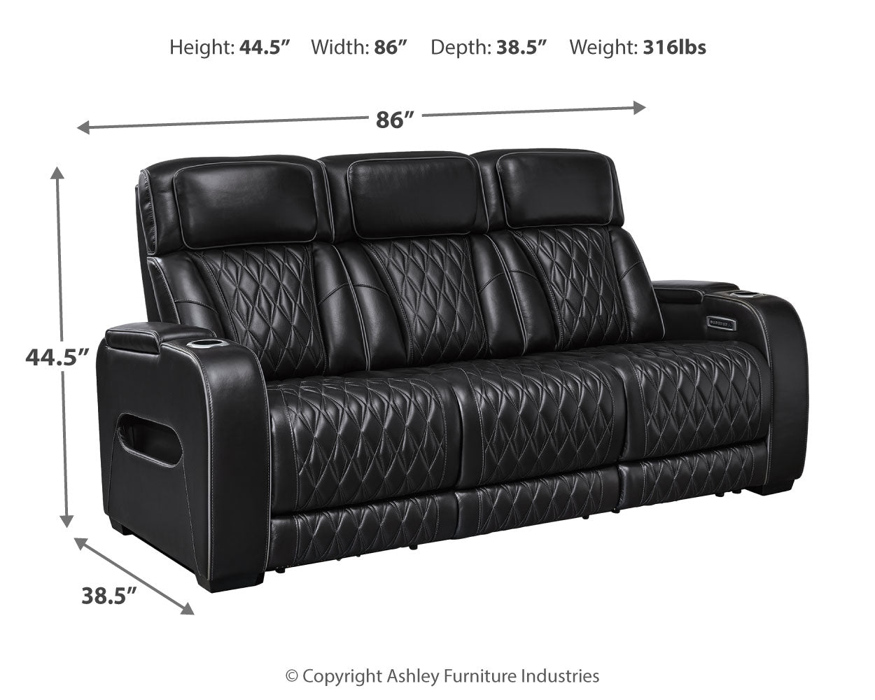 Boyington Loveseat assembly hardware detail