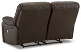 Leesworth dark brown recliner back view