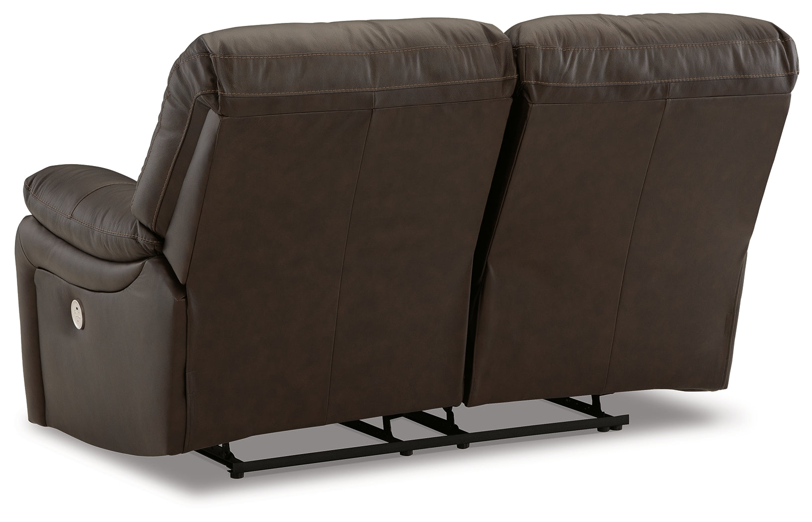 Leesworth dark brown recliner back view