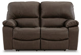 Leesworth dark brown recliner angled open recline