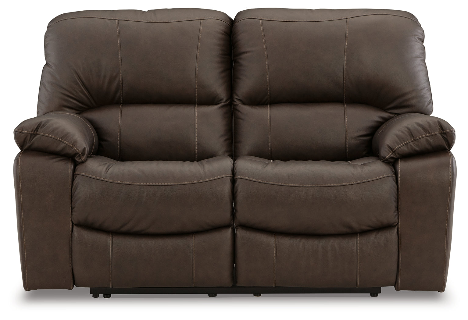 Leesworth dark brown recliner angled open recline