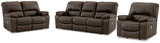 Leesworth dark brown loveseat front view