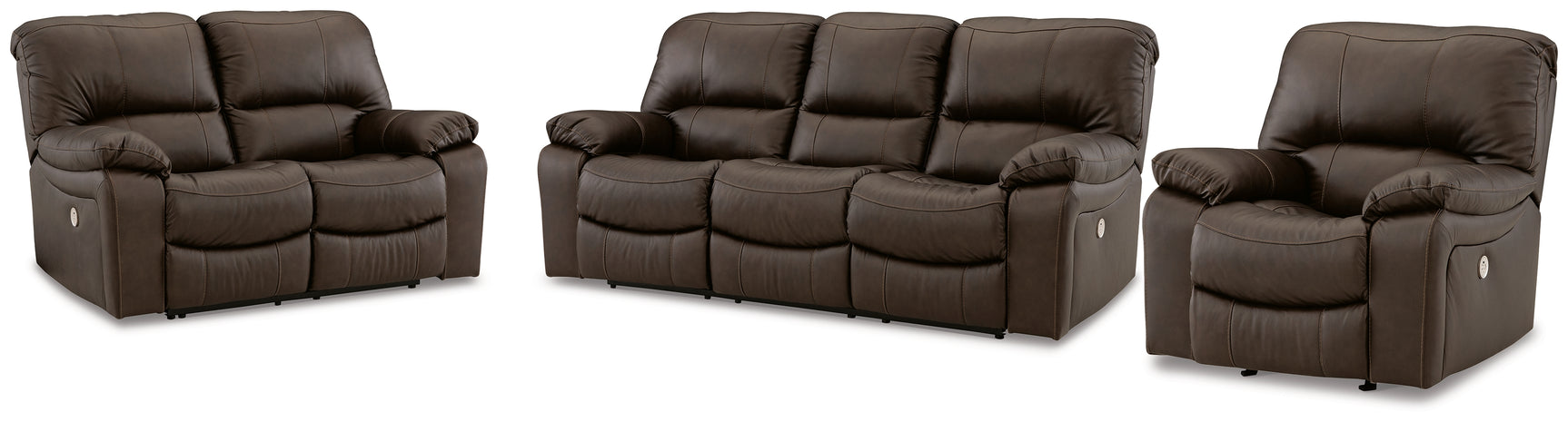 Leesworth dark brown loveseat front view