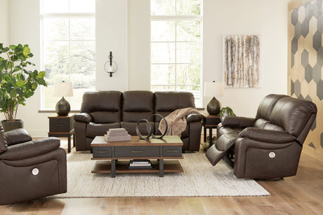 Leesworth dark brown sofa left angle