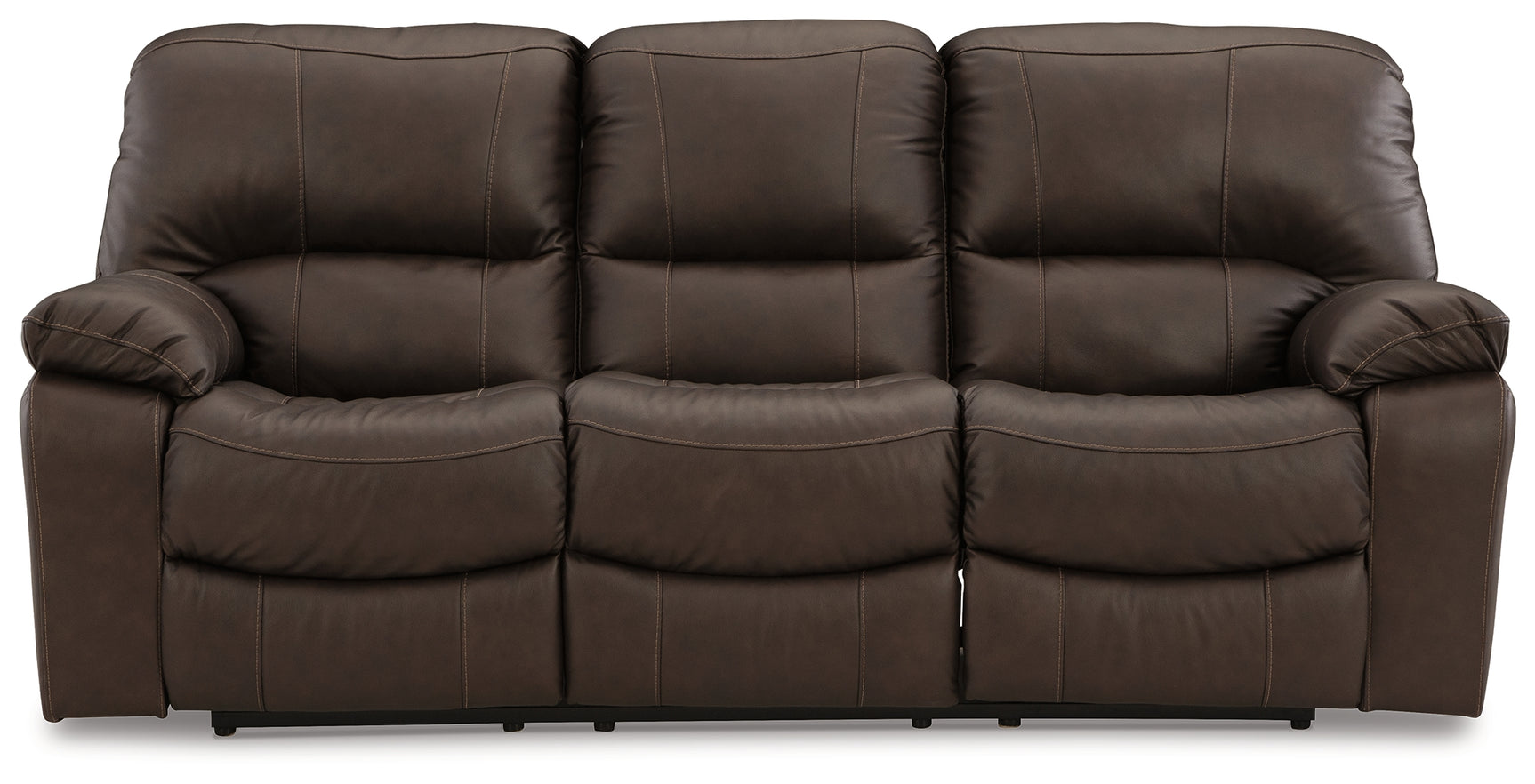 Leesworth dark brown loveseat reclined side angle