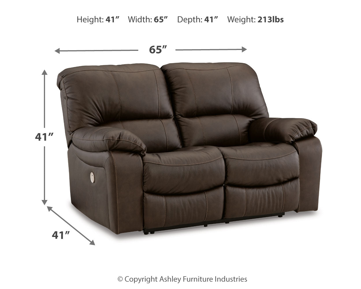 Leesworth sofa dimension illustration