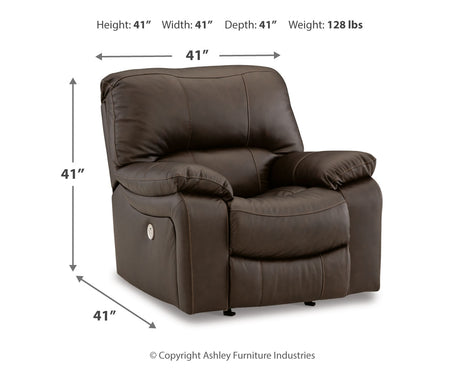 Leesworth 3-piece dark brown reclining sofa set front view