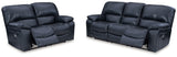 Leesworth Ocean reclining sofa, loveseat, and recliner set