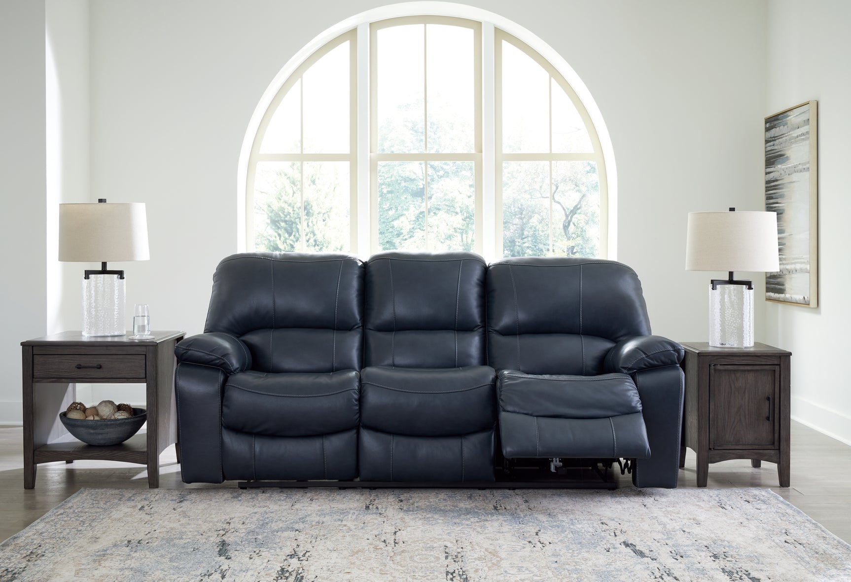 Leesworth Ocean reclining sofa, loveseat, and recliner set