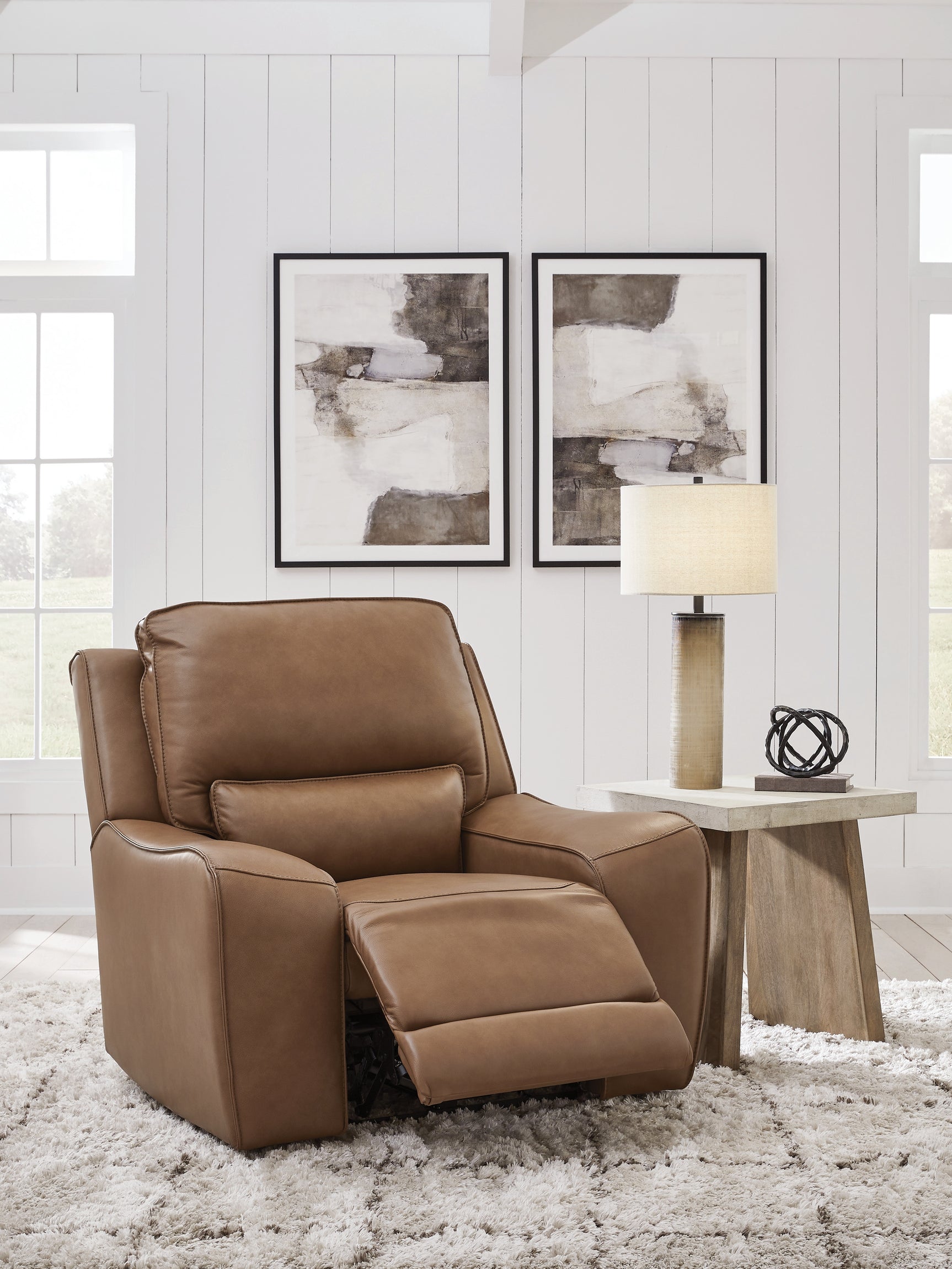 Reclined position with power controls visible