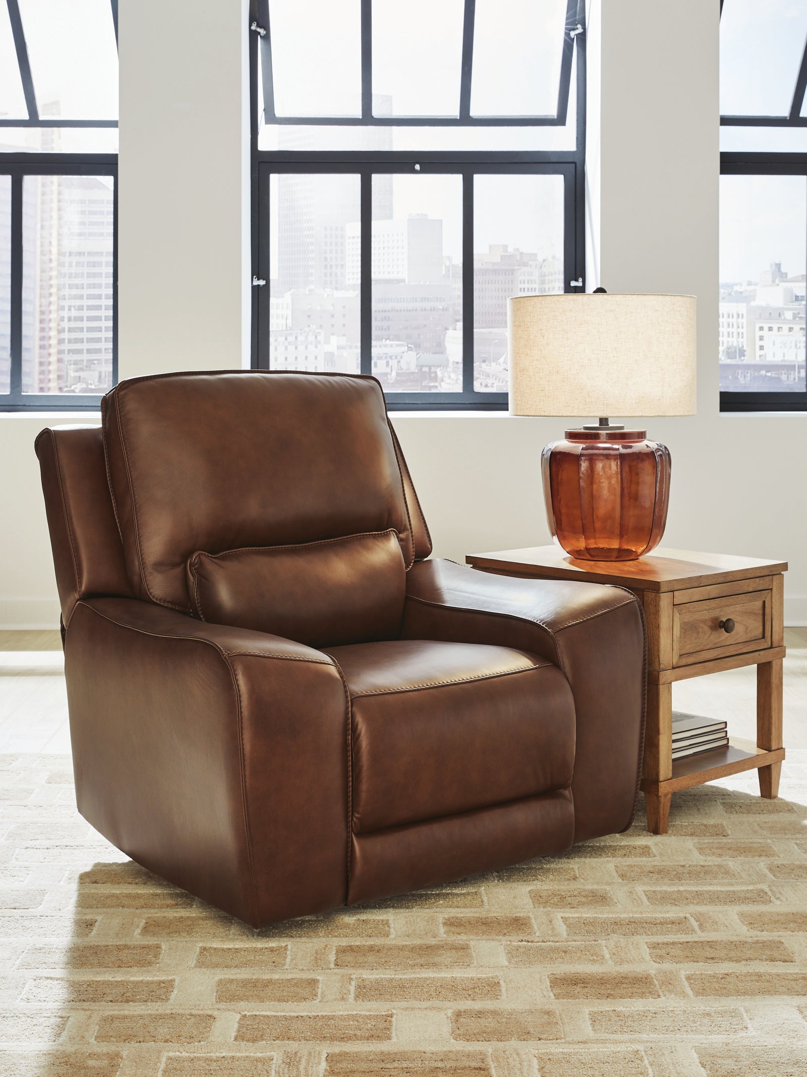 main view of DeepWakes Canyon Leather Power Recliner recliner