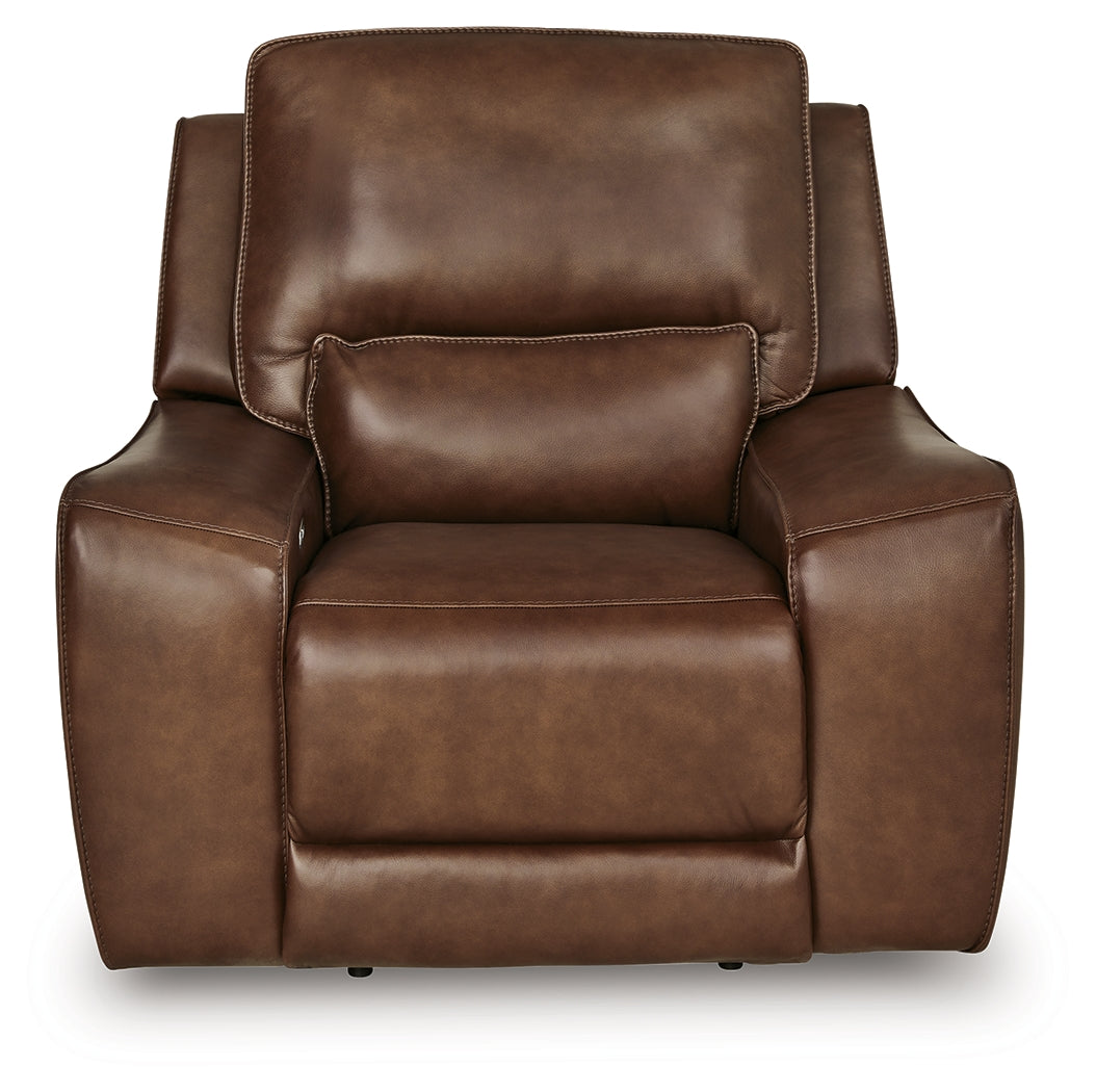 Front view of DeepWakes Canyon Leather Power Recliner