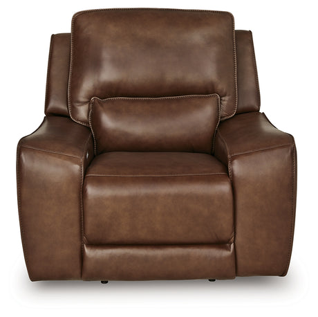 Front view of DeepWakes Canyon Leather Power Recliner