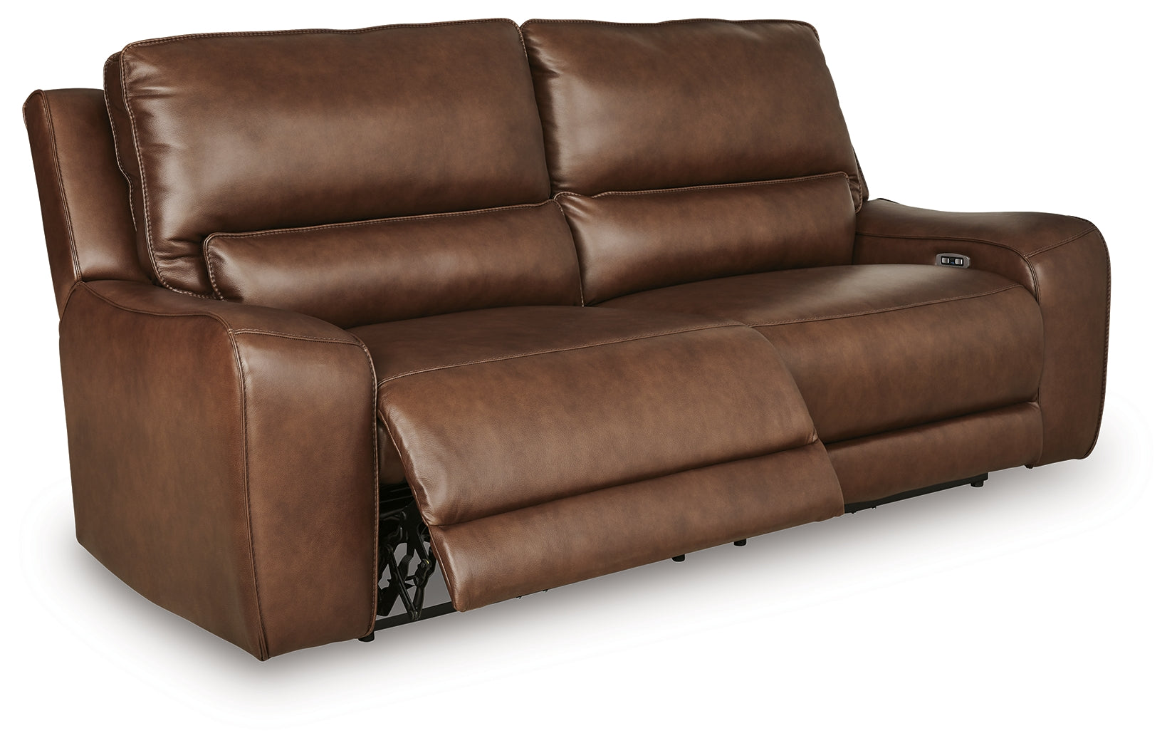 DeepWakes Canyon Leather Power Reclining Sofa side angle open recline