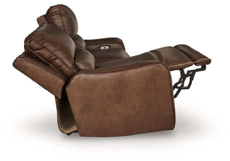 DeepWakes Canyon Leather Power Reclining Sofa side open recline view