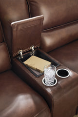 DeepWakes Canyon Leather 6-Piece Reclining Sectional with Storage Console