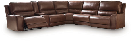 Power recliner with adjustable headrest detail