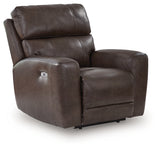Crossplex Smoke Leather Power Recliner side view