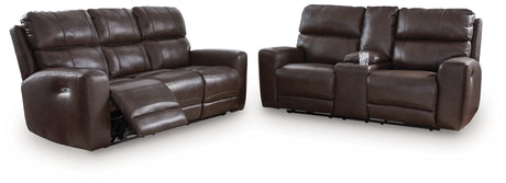 Close-up of power recline control and USB port