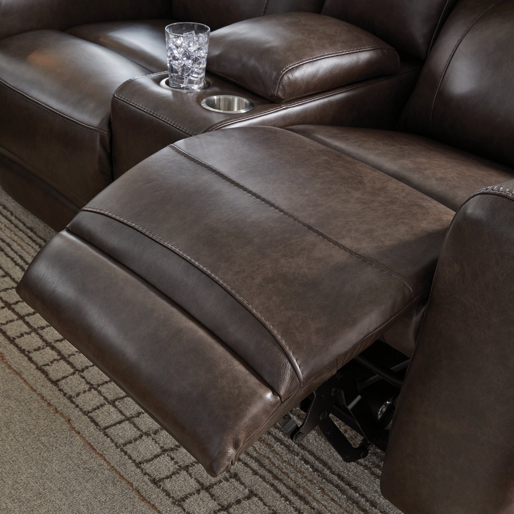 Extended footrest on loveseat
