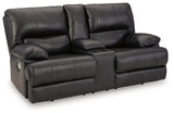 Mountainous Eclipse 3-piece reclining sofa set in black leather