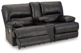 Mountainous Eclipse 3-piece reclining sofa set in black leather
