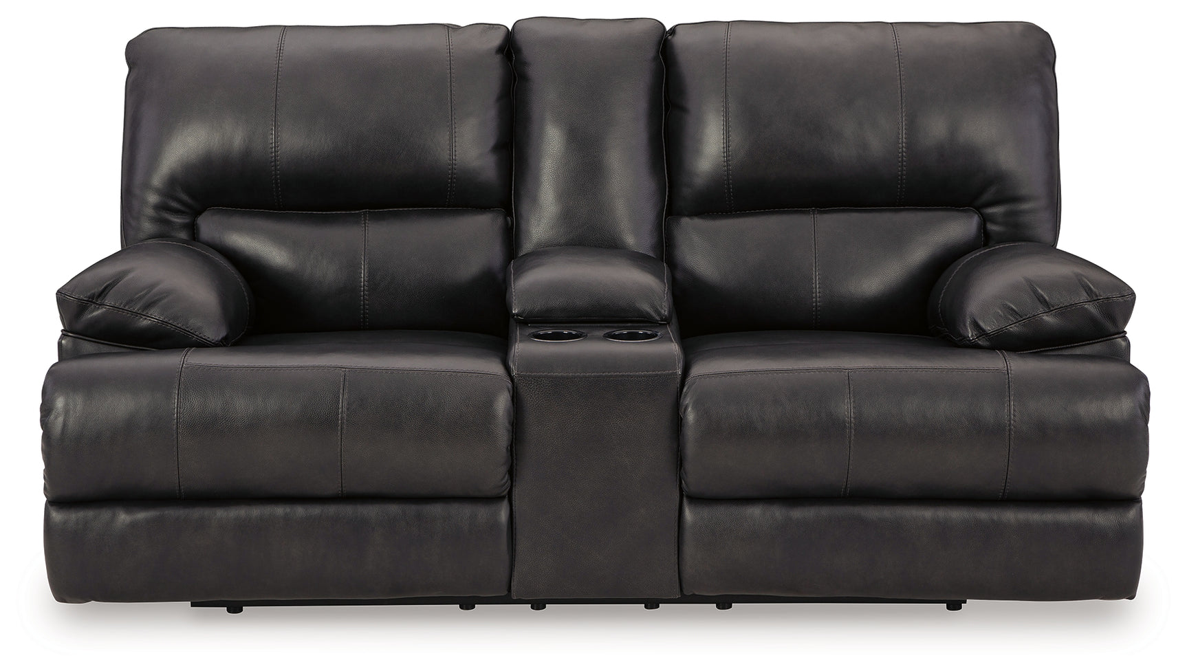 Mountainous Eclipse 3-piece reclining sofa set in black leather