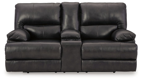 Mountainous Eclipse 3-piece reclining sofa set in black leather