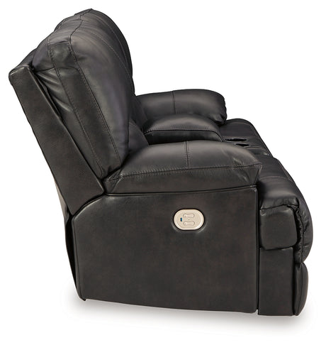 Mountainous Eclipse 3-piece reclining sofa set in black leather