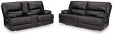 Mountainous Eclipse 3-piece reclining sofa set in black leather