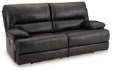 Mountainous Eclipse 3-piece reclining sofa set in black leather