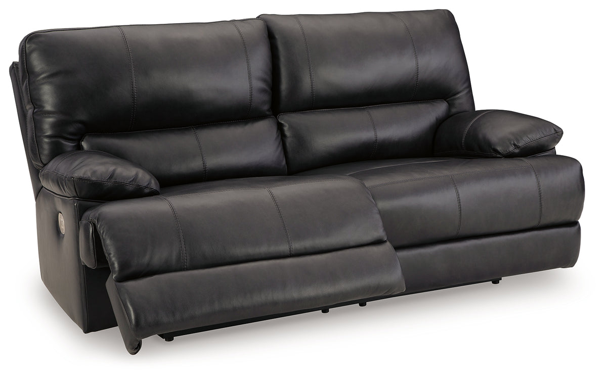 Mountainous Eclipse 3-piece reclining sofa set in black leather