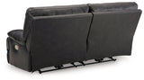 Mountainous Eclipse 3-piece reclining sofa set in black leather