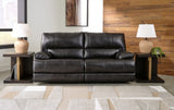 Mountainous Eclipse 3-piece reclining sofa set in black leather