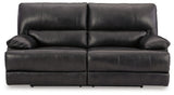 Mountainous Eclipse 3-piece reclining sofa set in black leather