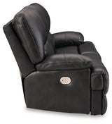 Mountainous Eclipse 3-piece reclining sofa set in black leather