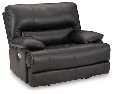 Mountainous Eclipse 3-piece reclining sofa set in black leather