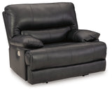 Side view of Mountainous Eclipse Leather Power Recliner