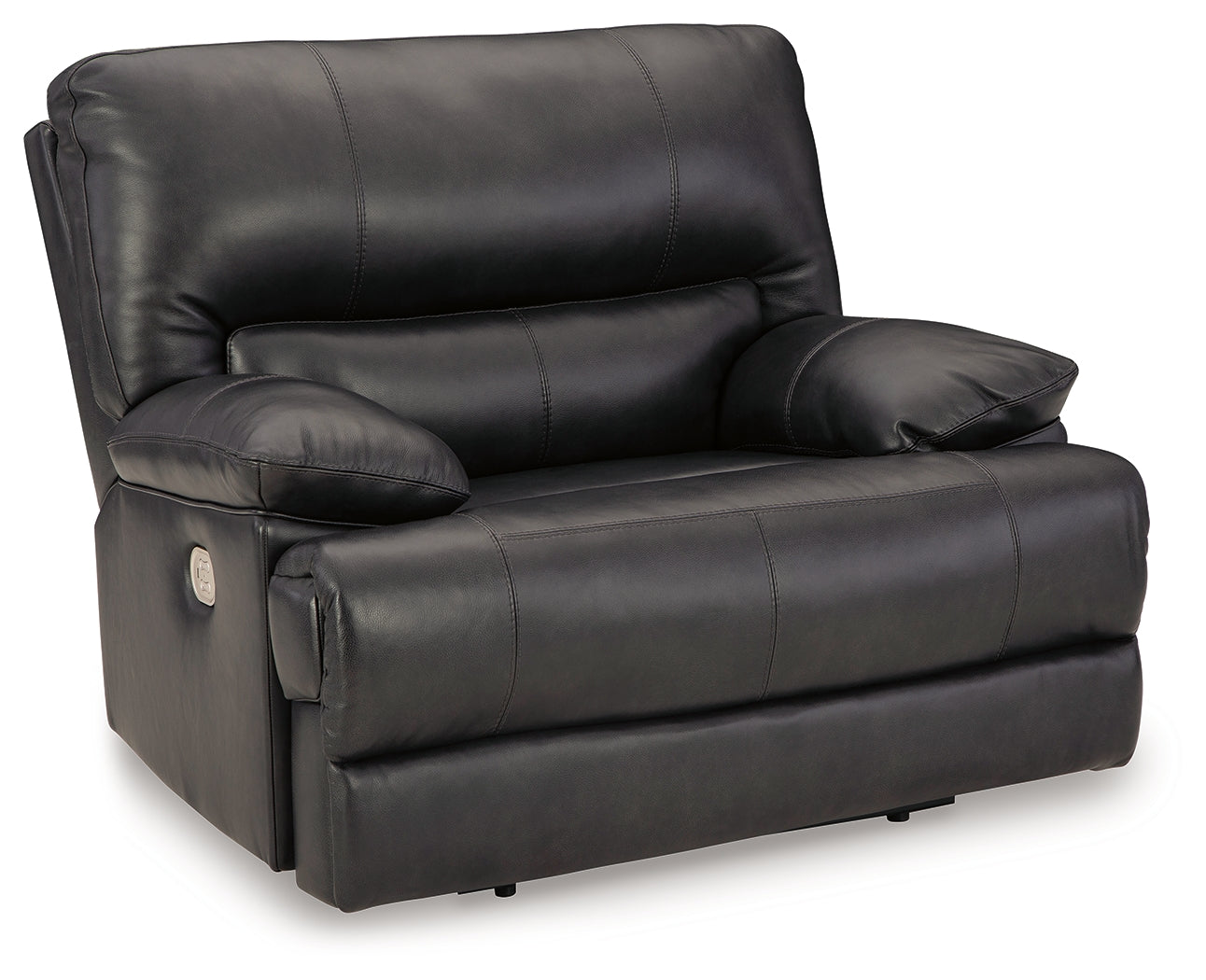 Side view of Mountainous Eclipse Leather Power Recliner