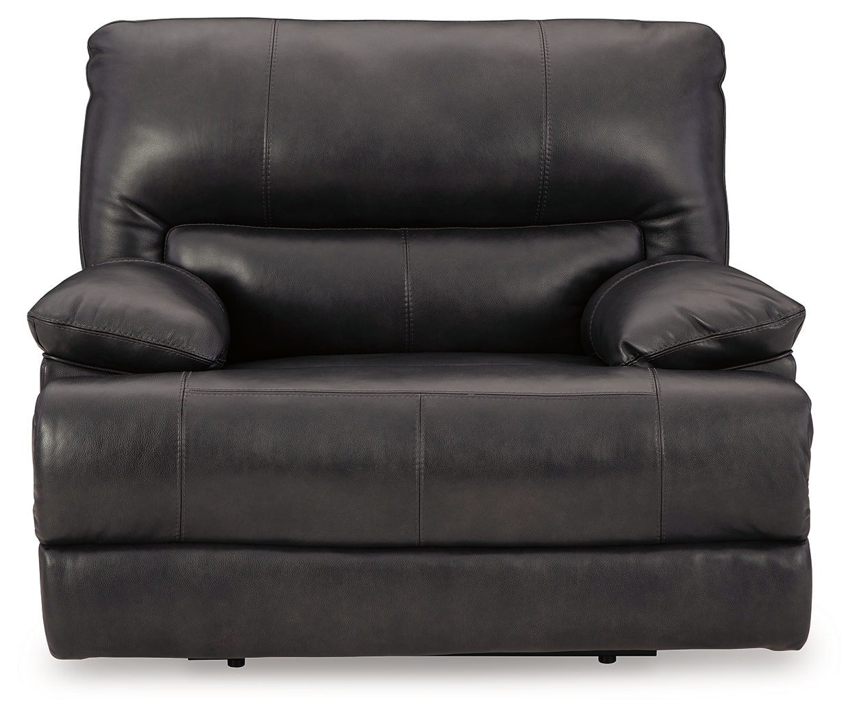 Mountainous Eclipse 3-piece reclining sofa set in black leather