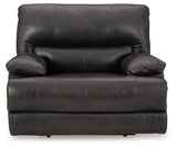Front view of Mountainous Eclipse Leather Power Recliner