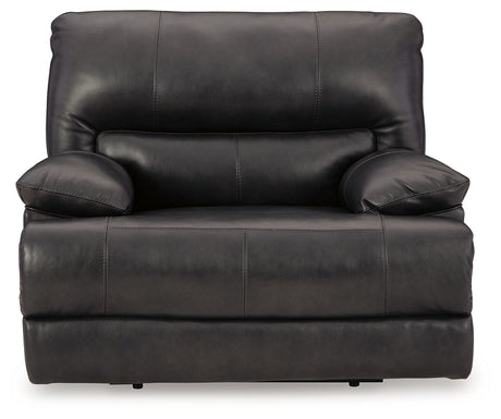 Front view of Mountainous Eclipse Leather Power Recliner