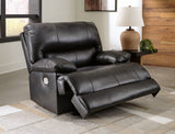 Side open recliner position of Mountainous Eclipse Leather Power Recliner