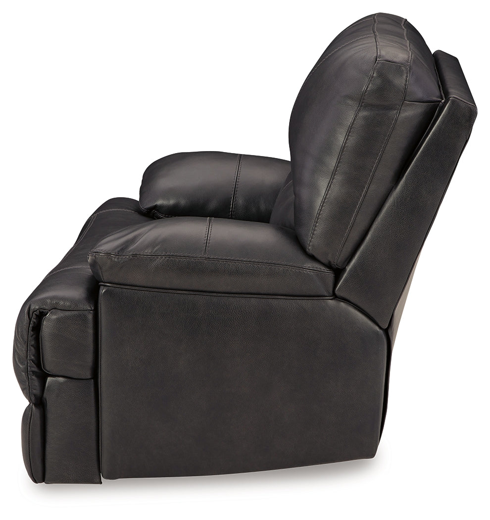 Mountainous Eclipse 3-piece reclining sofa set in black leather