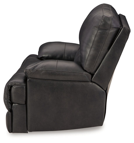 Mountainous Eclipse 3-piece reclining sofa set in black leather