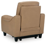 Mosswell Toffee Leather Power Recliner back view